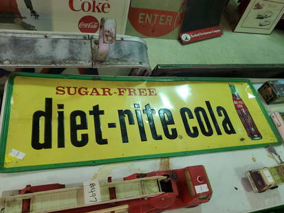 1950's Diet Rite Cola Sign: 54" x 18"