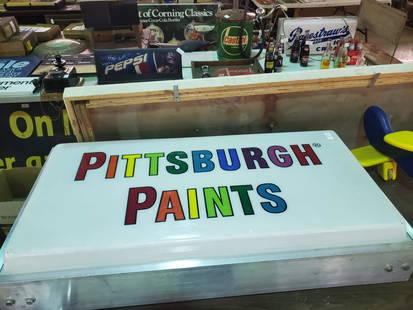 Double Sided Pittsburg Paint Lighted Sign: lighted sign