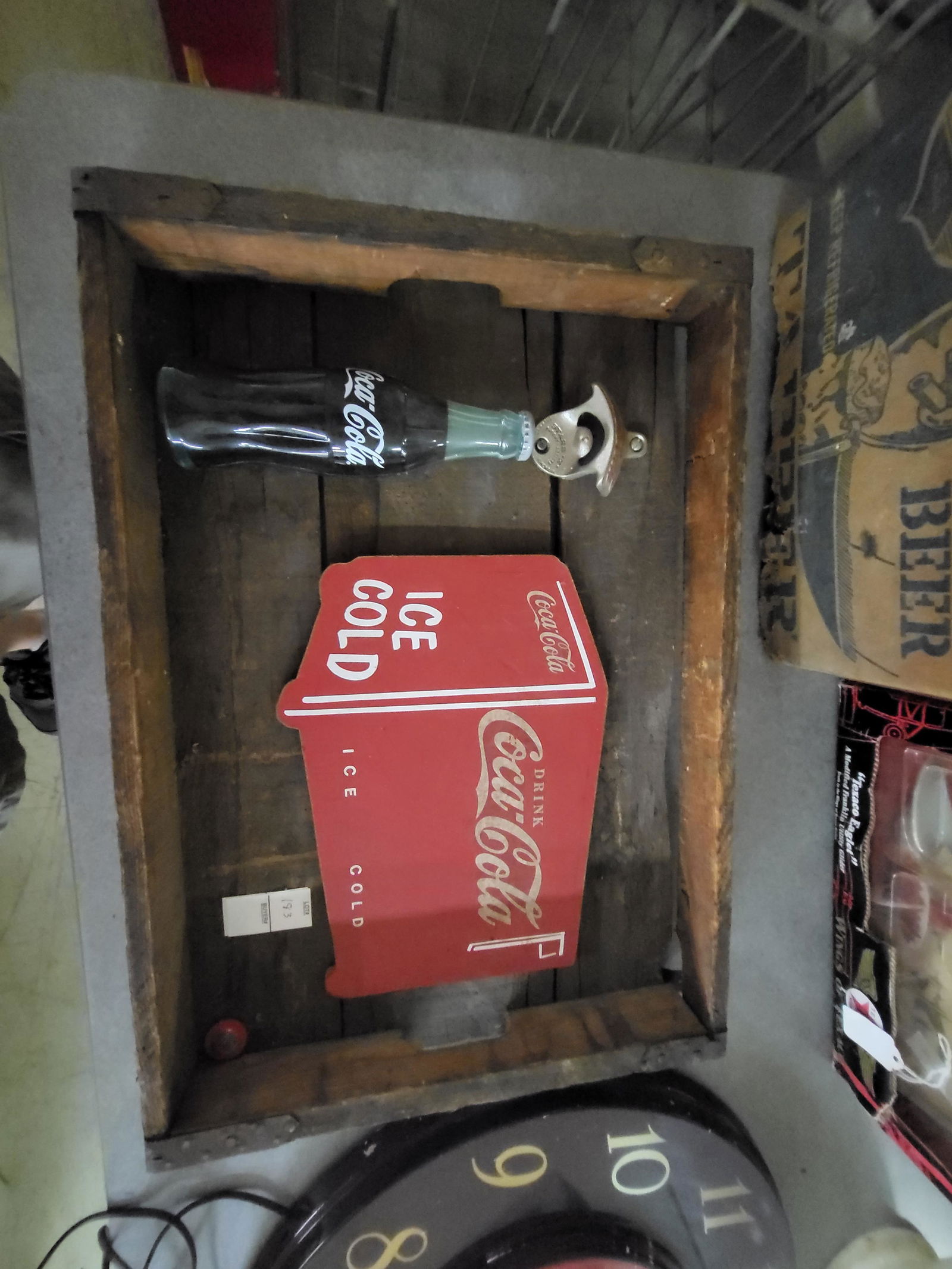 Masonite Coke Machine Sign: sign