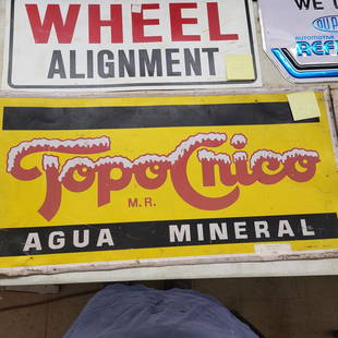 Topo Cnico Sign: Metal 75.5"x17.5"Dated 71