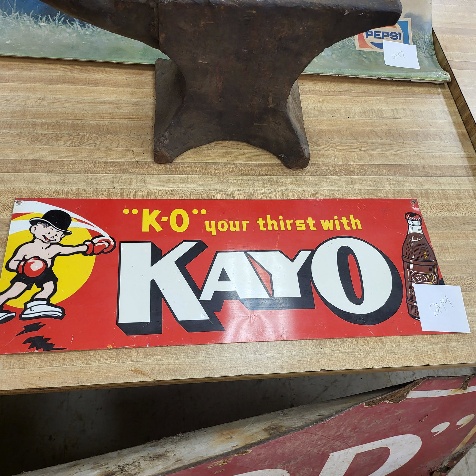 KAY O SIGN: 24.5" X 9".