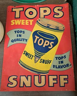 Tops Sweet Snuff Cardboard Sign: sign