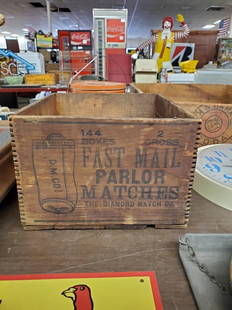 Fast Mail Parlor Match Wooden Crate: crate