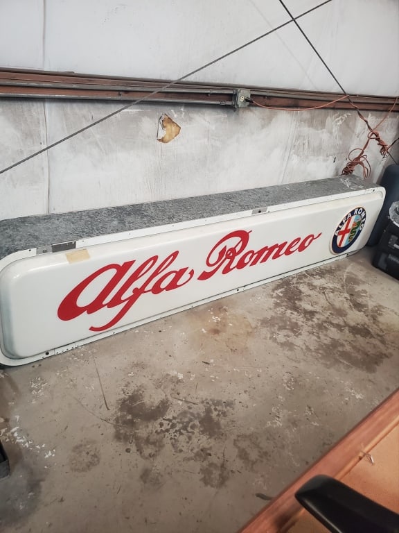 Alpha Romeo Sign Lighted (1 of 1)