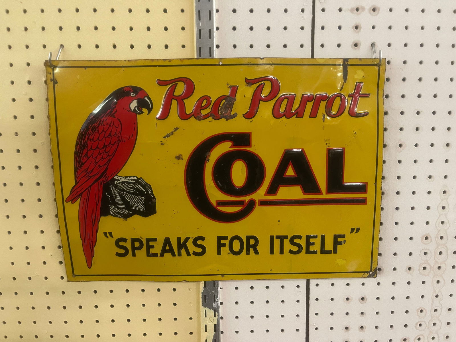 Red Parrot Coal Metal Sign 19.5" L x 13.5" H (1 of 1)