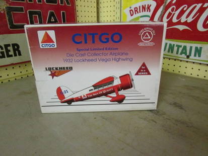 Citgo Special Limited Edition Die Cast Collector Airplane 1932 Lockheed Vega Highwing: Citgo Special Limited Edition Die Cast Collector Airplane1932 Lockheed Vega Highwing