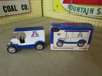 ERTL Big Auto Parts 1912 Delivery Car Bank Diecast: ERTL Big Auto Parts 1912 Delivery Car Bank Diecast