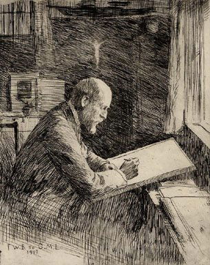 Frank W. Benson, Portrait of Charles Martin Loeffler.: Portrait of Charles Martin Loeffler. Benson, Frank W. - American (1862 - 1951). Etching, 1919, Paff 156, edition of 20. Signed in pencil. 9 7/8 x 8. Artist Biography: Frank Weston Benson, frequently r