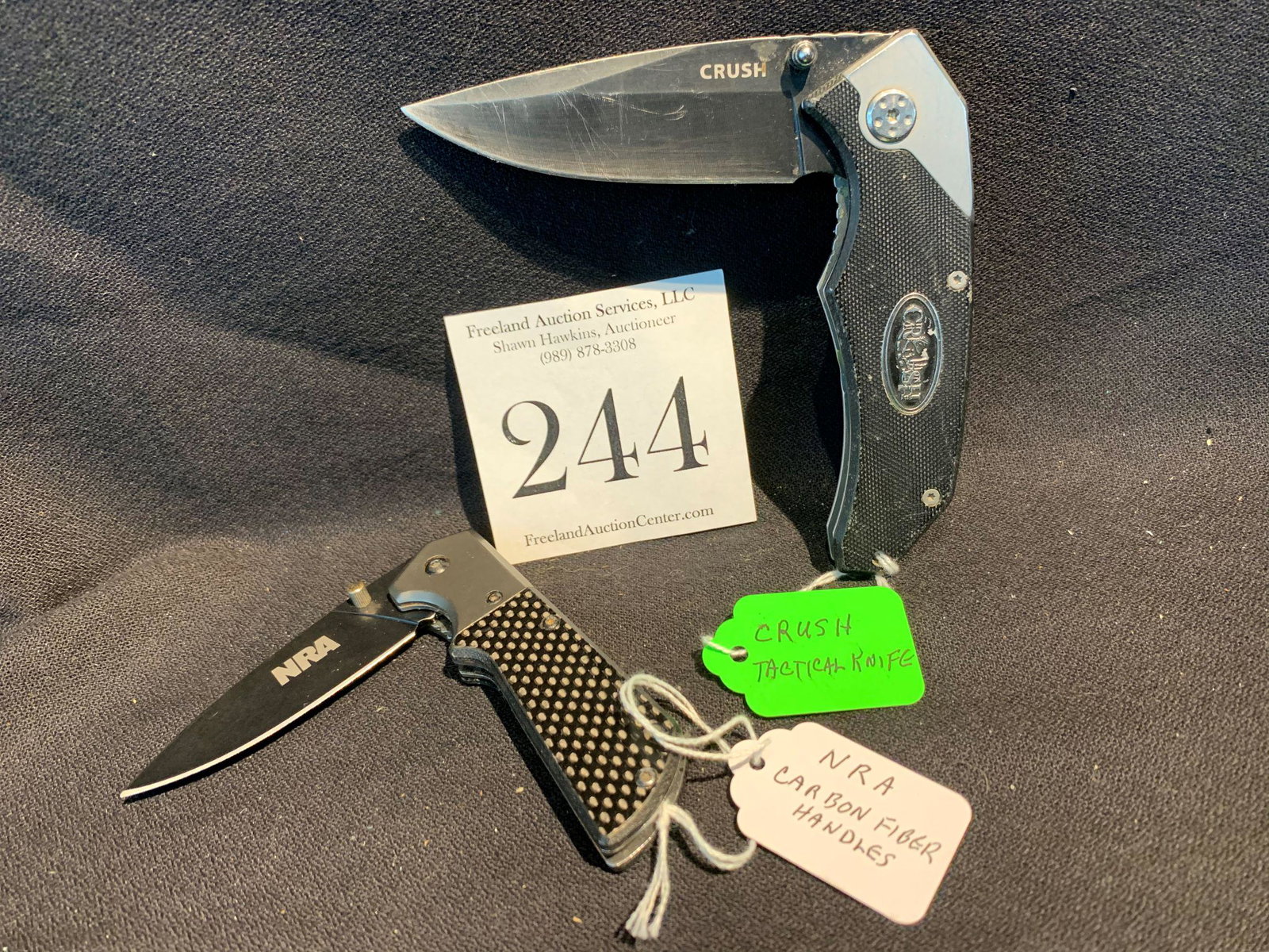 NRA Carbon Fiber Handles Knife and CRUSH Tactical Knife: NRA Carbon Fiber Handles Knife and CRUSH Tactical Knife
