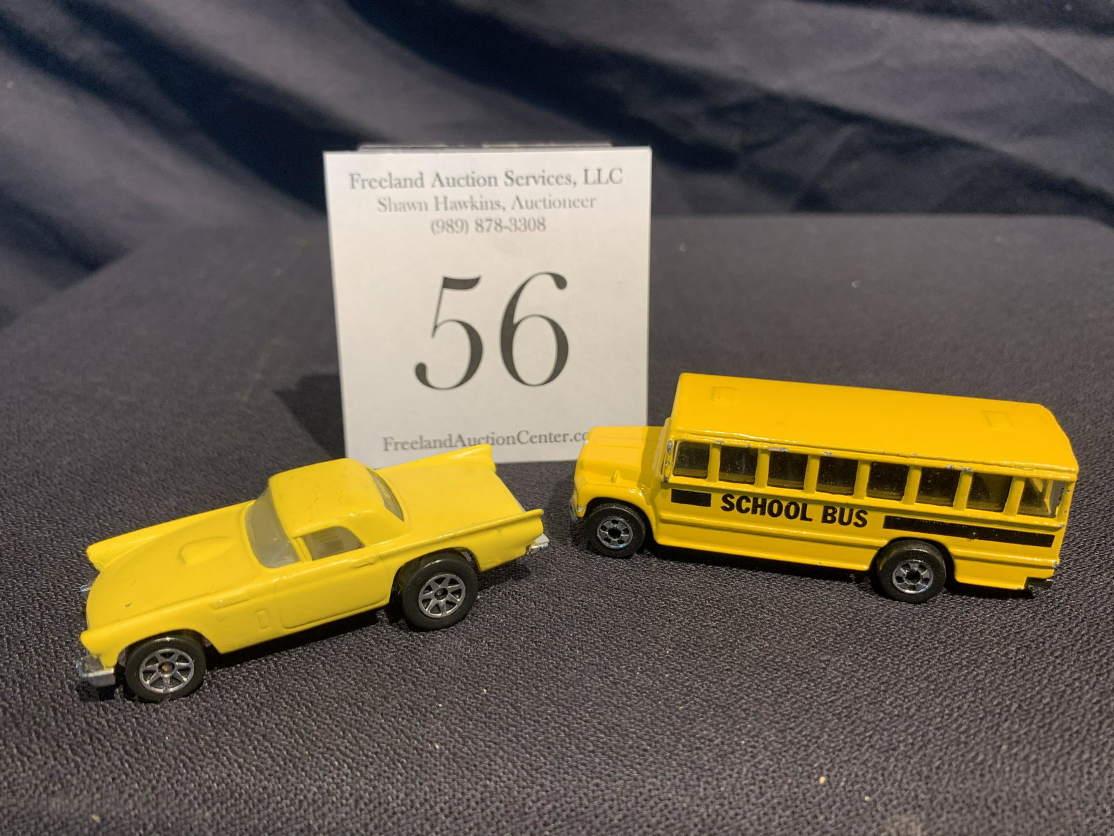 pair of 1970s HotWheels yellow car and yellow school: pair of 1970s HotWheels yellow car and yellow school bus