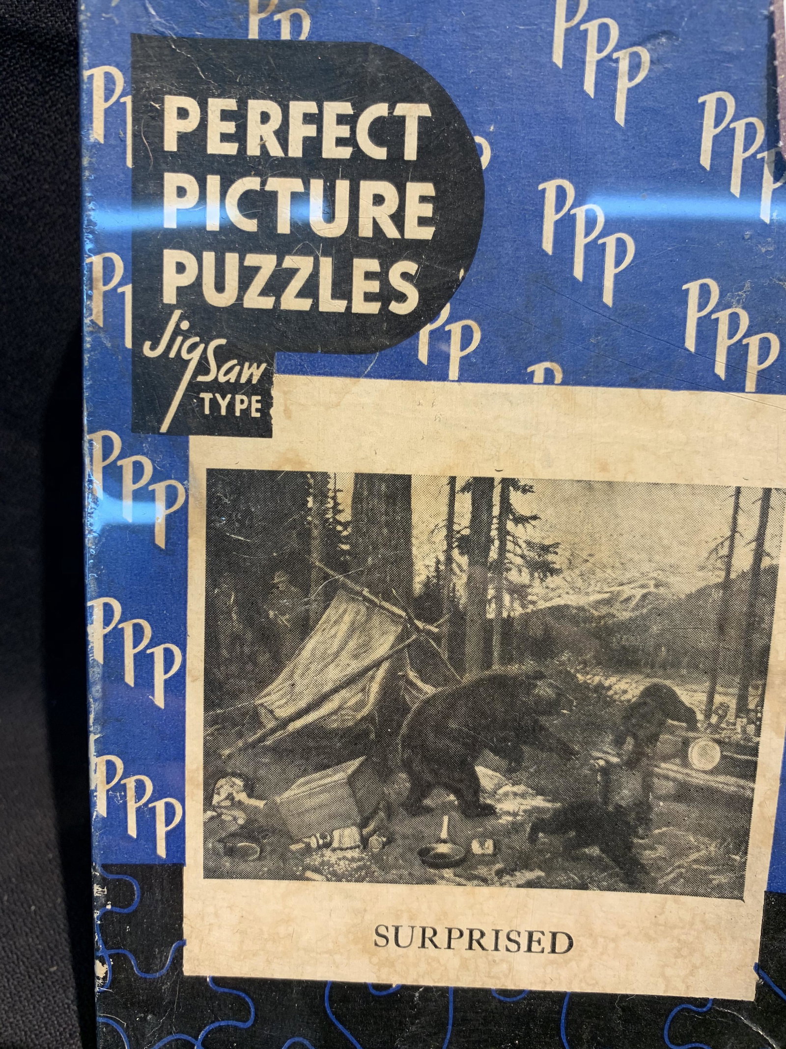 group of 4 antique puzzles Picture puzzles BEAR in: group of 4 antique puzzles Picture puzzles BEAR in woods