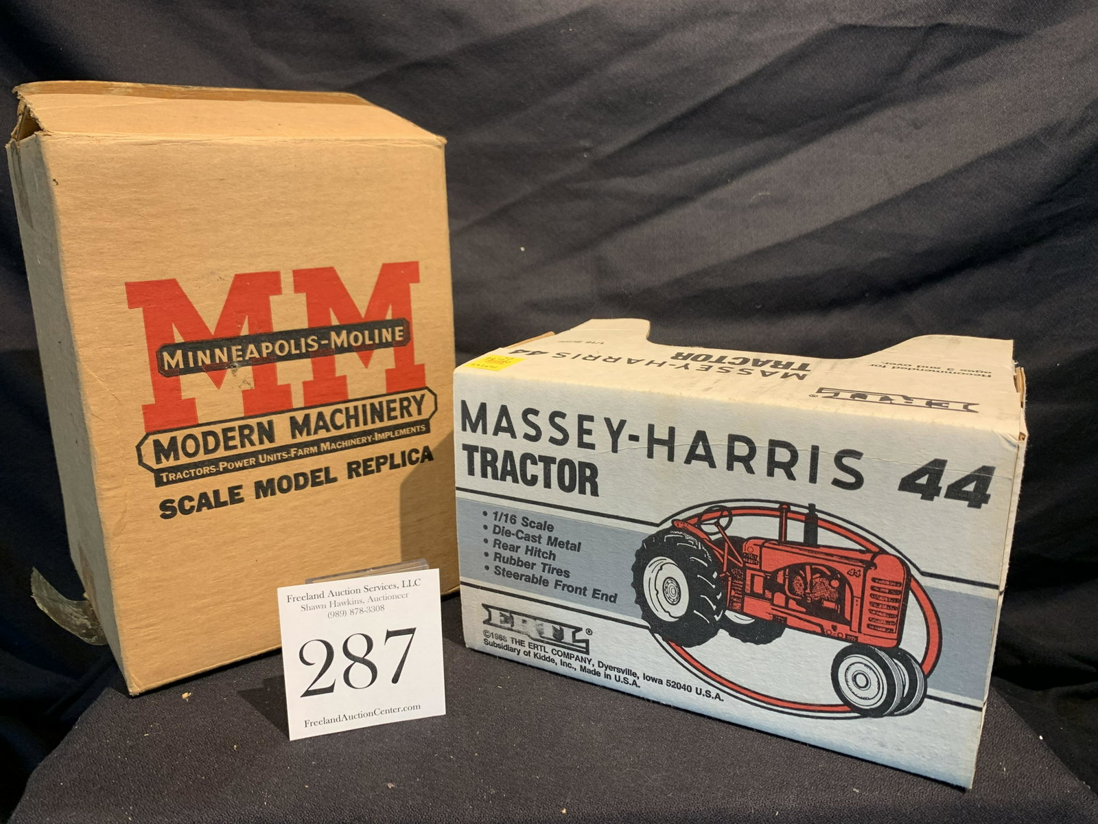 Minneapolis Moline Scale Model Replica and Massy Harris: Minneapolis Moline Scale Model Replica and Massy Harris Tractor BOX ONLY