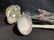 group of antique serving items glass spoons wooden - 2