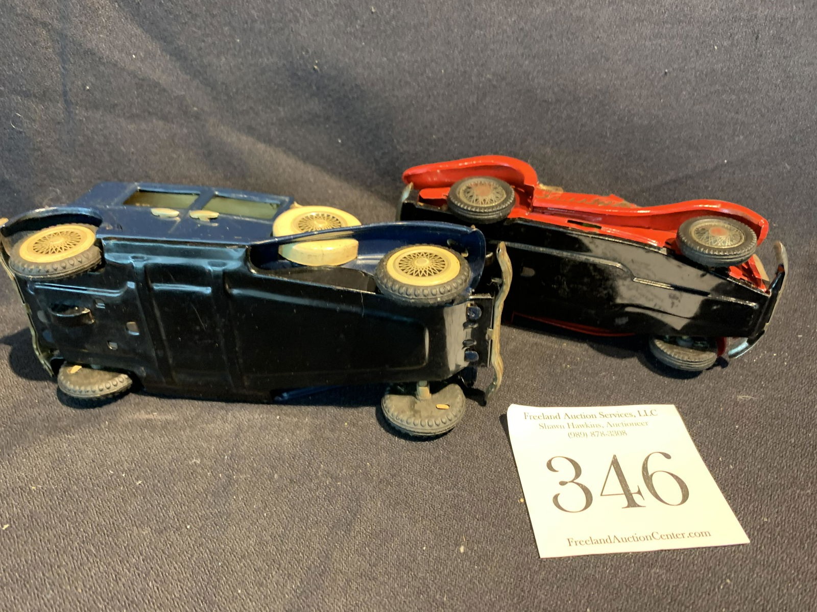 pair of antique metal made in Japan friction toys: pair of antique metal made in Japan friction toys