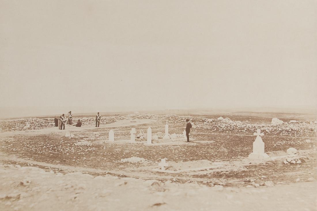 2 ROGER FENTON Crimean War Sebastapol 1855: 1. ROGER FENTON Plateau of Sebastapol (11), 1855, 8.5x12.7" Salt Print ASG# RF2/1026 original album page with printed title and description 2. ROGER FENTON Plateau Of Sebastopol (10), 1855, 9x13.375"