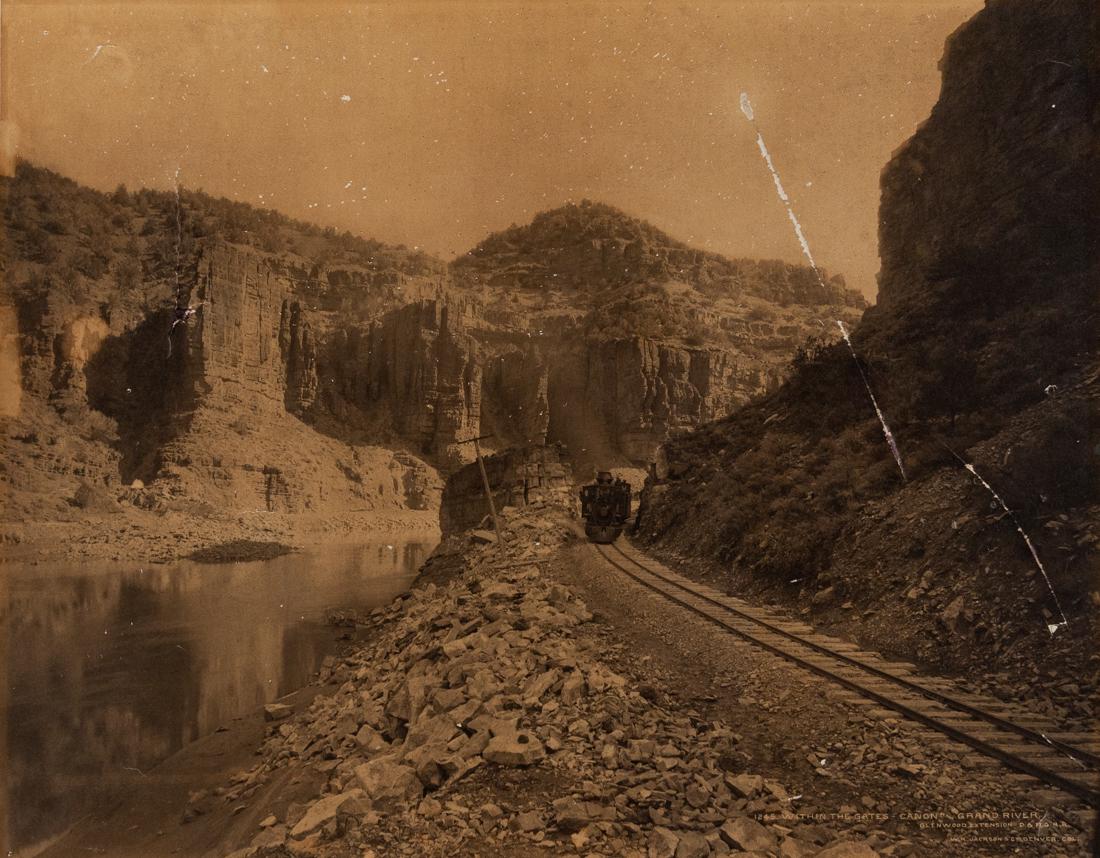 W H JACKSON Mammoth Train View Glenwood Col 1884 (1 of 3)