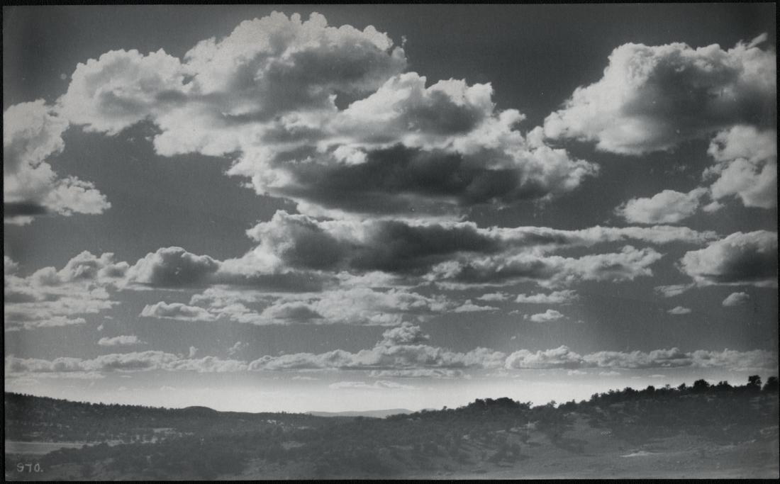 VROMAN CLOUDS NORTHERN NM modernist 1900: ADAM CLARK VROMAN Adam Clark Vroman Near Cibollitta Mesa, N.M. 1899 Platinum Print 5x8.1 in. title in Vroman's hand verso 970 in negative ASG# ACV/1299. Mesa is Cebollita Mesa Vroman's photographs of
