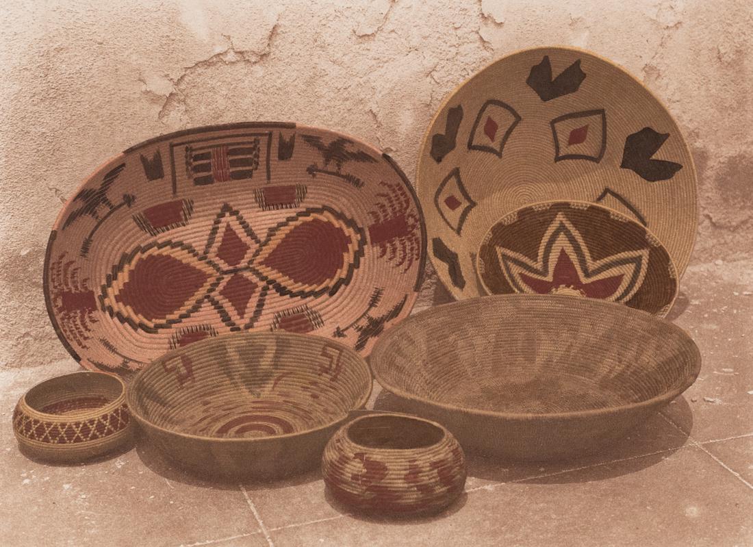 2 CURTIS HAND COLORED VIEWS Baskets (1 of 6)