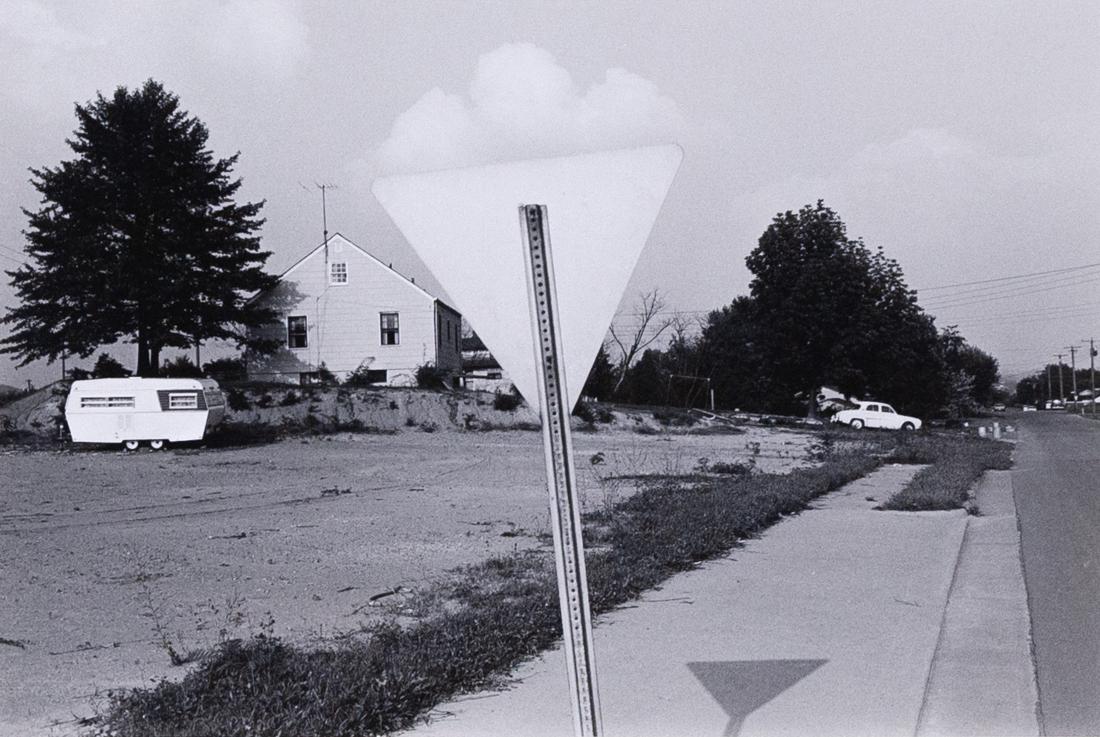 LEE FRIEDLANDER KNOXVILLE TENN VINTAGE PRINT icon: LEE FRIEDLANDER 79-6: Knoxville, Tennessee 1971 6.5x9.75" Gelatin Silver Print 1973 ASG# LF/1653 signed on mount under print right, mounted on 16x20" decal edged embossed paper from 15 Photographs a P