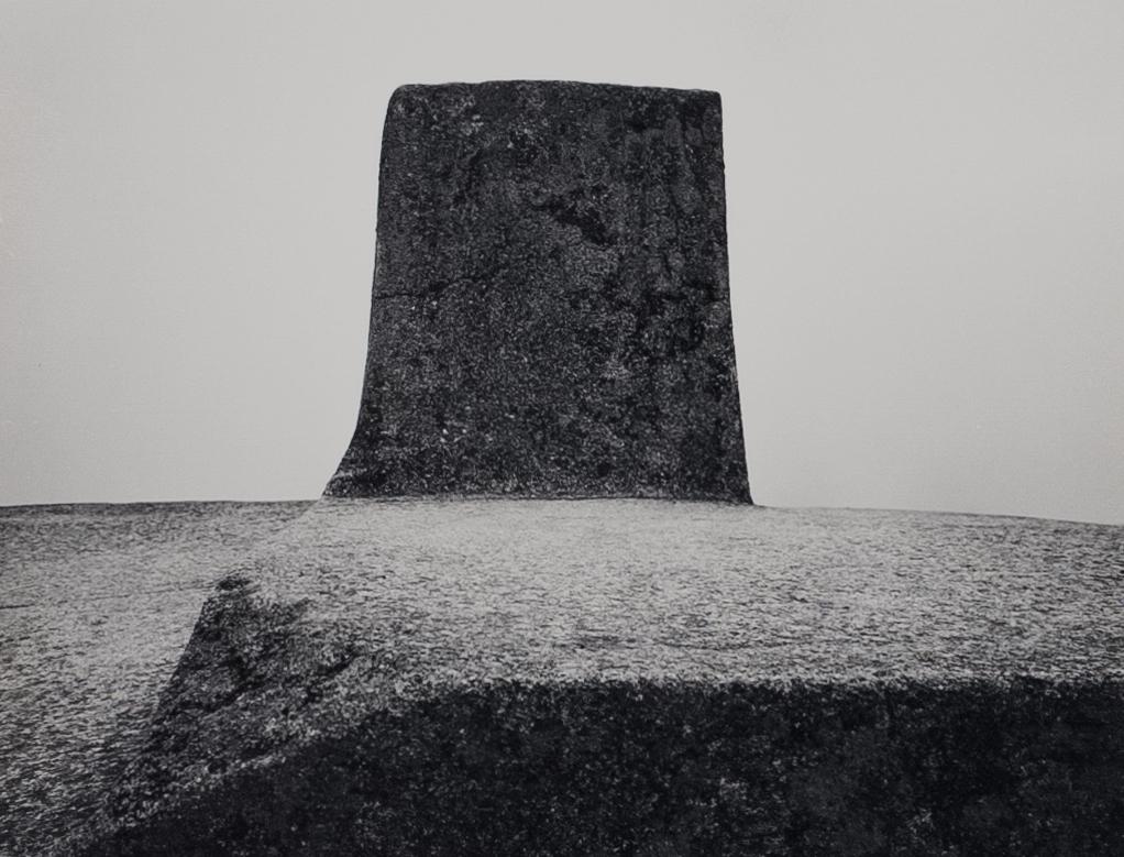 2 EDWARD RANNEY Machu Picchu 1971: 1. EDWARD RANNEY Machu Picchu [Vertical stone], 1971, 3.5x4.5" Gelatin Silver Print on 14x11" rag board. Signed below print front. ASG# ER/1035 2. EDWARD RANNEY Machu Picchu [Detail, Torreon Crypt] ,1