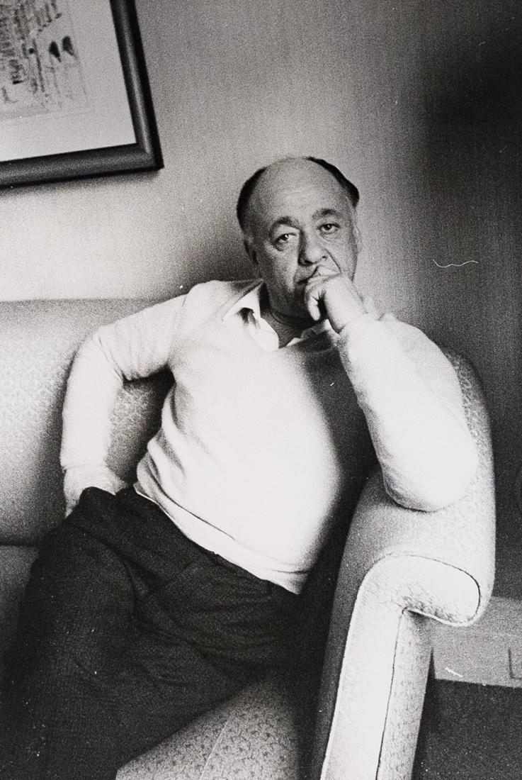 ROBERT FRANK Eugene Ionesco 1961: ROBERT FRANK Eugene Ionesco, 1961 11.6X8.3" Gelatin Silver print on 11x14" paper. Signed 'Frank' verso, various numbers in pencil verso. ASG# RFC/133