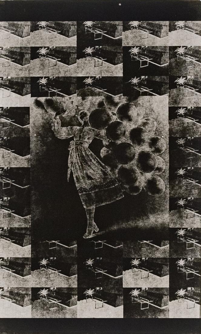 THOMAS BARROW Sears Repeat 1972 Verifax Print: THOMAS BARROW Sears Repeat, 1972 16x8.5" Verifax Print mounted to 20x16" Rag Board. Signed, titled, and dated verso. ASG# TBC/008 Beginning in 1968, Barrow began making photographic prints using the V