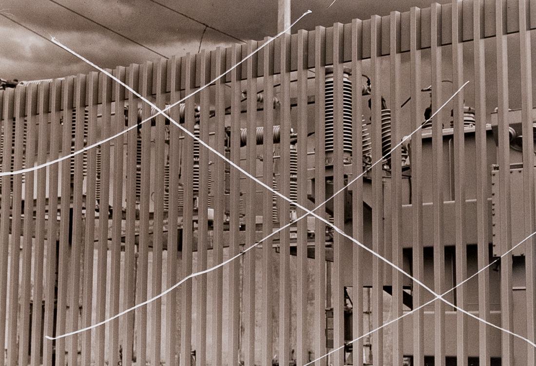 THOMAS BARROW Cancellatons: Amp/Oblique 1974: THOMAS BARROW Cancellations (brown): Amp/Oblique, 1974, 9.3x13.3" Toned Gelatin Silver Print on 11x14" paper. Signed, titled, and dated ink in margin. ASG# TB/1237 Thomas Barrow (b.1938) worked with n