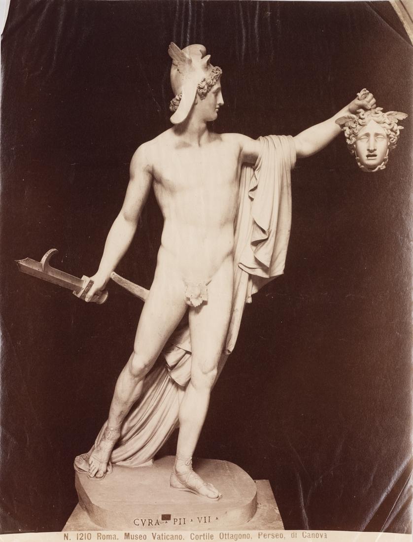 51 ALBUMEN PRINTS EUROPEAN ART HISTORY 1890: 51 ALBUMEN PRINTS Ranging in size from 3.3x5.3" to 4.5x12.5 with the majority being 7.5x9.5". Most identified on front in Negative or on verso in pencil. Albumen print reproductions of paintings and s