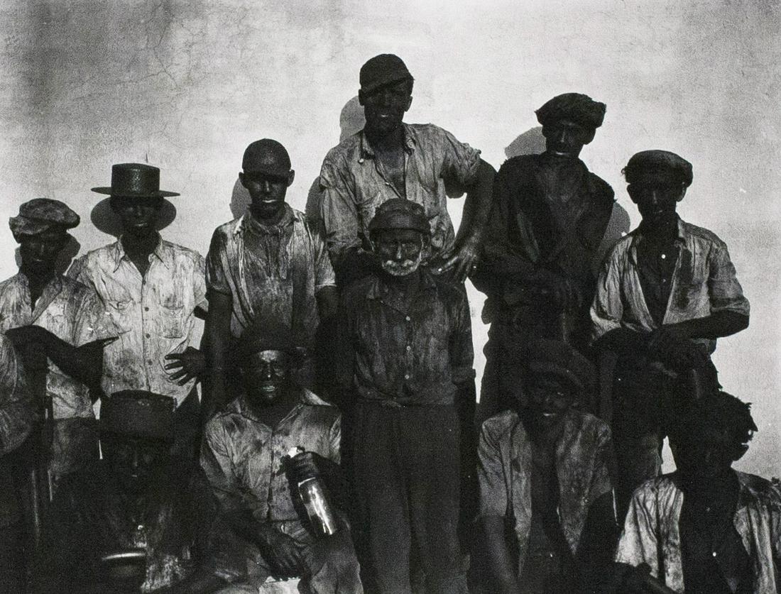 WALKER EVANS Coal Dockworkers 1933: WALKER EVANS, Coal Dockworkers, Havana, Cuba, 1933, 6.125x8" Gelatin silver print, Printed Printed later, Inscribed in pencil on print verso: EVANS / .046 / 52169; Lunn Archive stamp inscribed "II" an