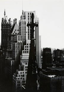 DOROTHY NORMAN Church Steeple NY 1930 Signed: DOROTHY NORMAN, Church Steeple, New York, 1930s, 3.5x2.438" Gelatin silver print, Printed 1930s, Signed, titled, and dated in pencil and ink with photographer's stamp on mount verso; covered Philadelp