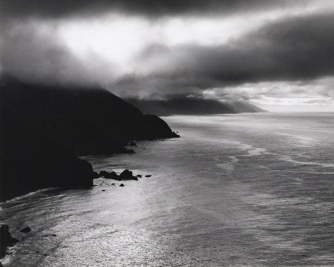 2 STEVE CROUCH Sierra Club Work No Man Apart 1969: 1. STEVE CROUCH, Early Morning, Big Sur, 1975, 6.75x8.5" gelatin silver print, Printed c. 1980, signed in pencil on mount recto below print; inscribed in pencil: 15 photographer's copyright stamp on m