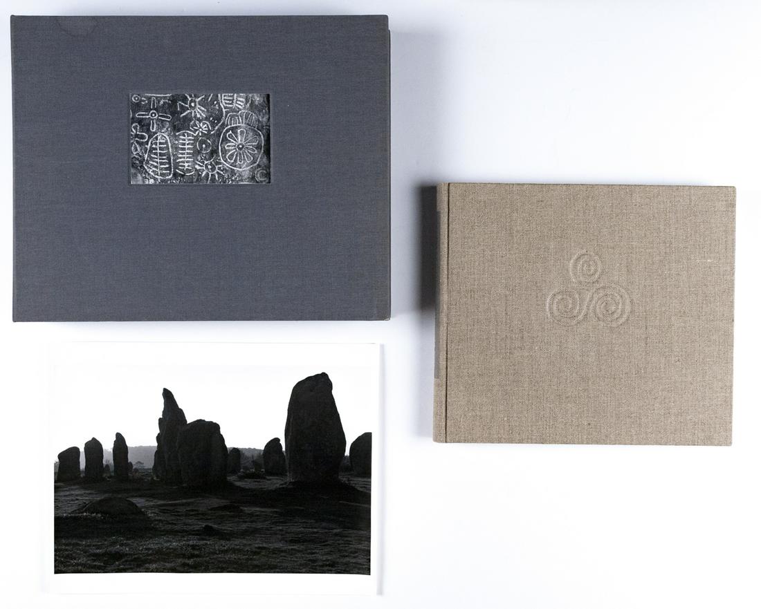 PAUL CAPONIGRO Limited Ed Book w/Print: PAUL CAPONIGRO, Detail View Looking Southwest, Kermario, Stone Alignments, UK, 1967, 8.7x13.2" gelatin silver print, Printed 1986, signed and numbered #16 of 100. New York Graphic Society/Little, Brow