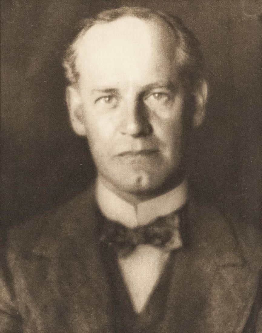 ALVIN LANGDON COBURN John Galsworthy: ALVIN LANGON COBURN, Portrait of John Galsworthy, signed, October 18, 1909, 8x6.2" photogravure, Printed 1913, signed in pencil on mount recto below print: Alvin Langdon Coburn, inscribed in pencil on