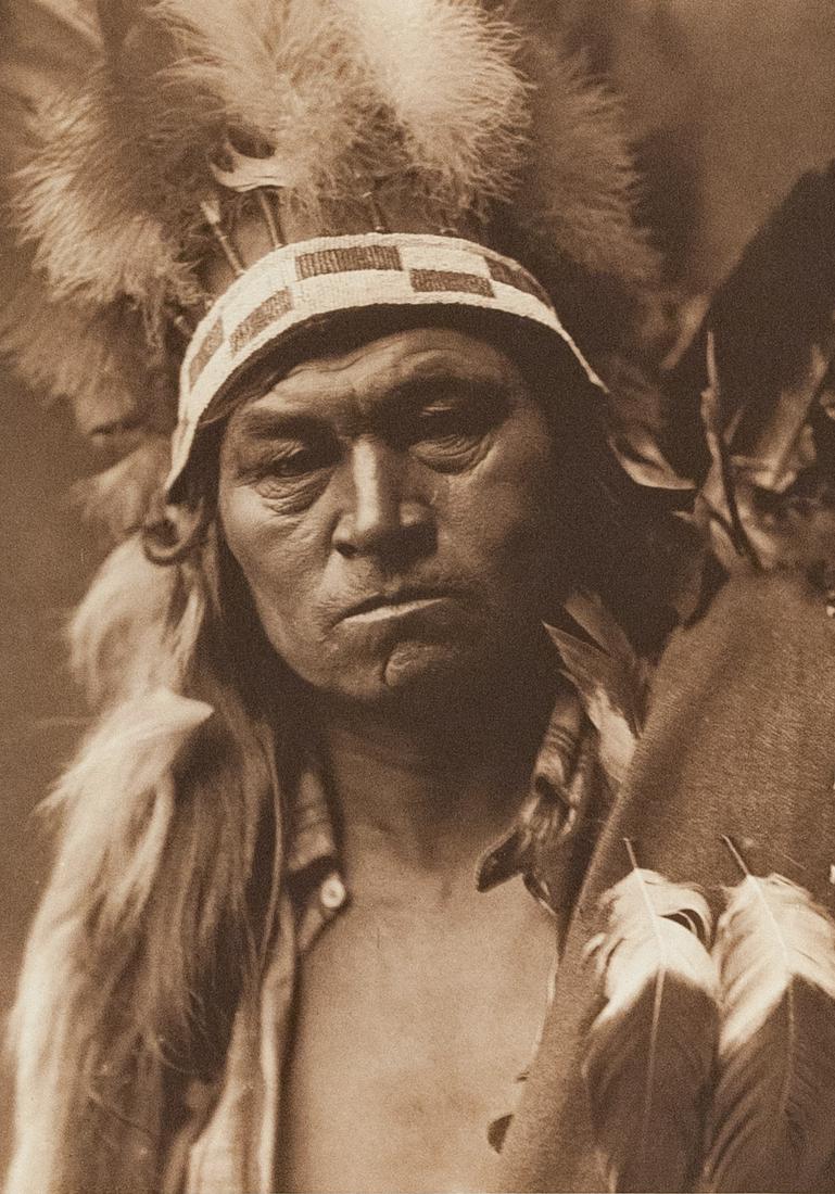 EDWARD CURTIS Cayuse Warrior vintage gravure: EDWARD CURTIS, Plate 272 Cayuse Warrior, 1910, 15.2x10.9" photogravure on Holland Van Gelder Paper from Portfolio VII of The North American Indian (Columbia River Plateau Cayuse Flathead), Printed 191