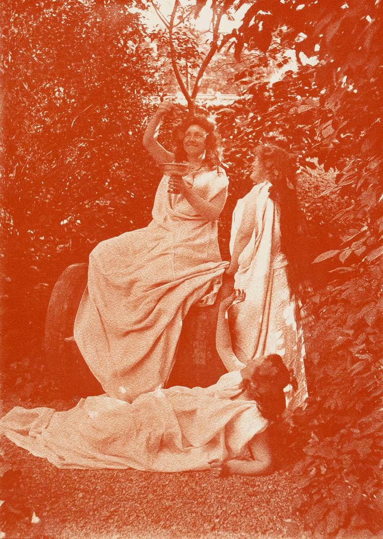 PICTORIALIST Red Carbon Print Women in Togas (1 of 3)