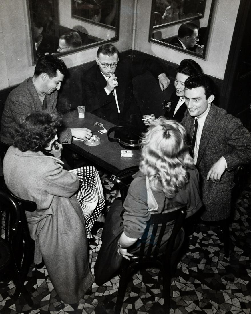 Paris Cafe Scene Sartre Simone de Beauvoir 1960 (1 of 3)