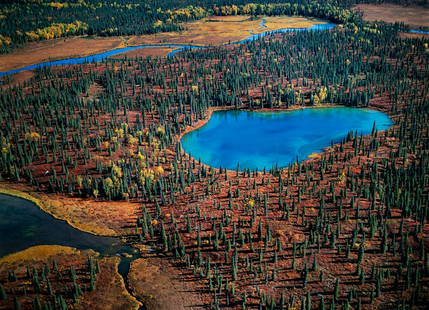 ROBERT GLENN KETCHUM The Blue Pool 2001: ROBERT GLENN KETCHUM. The Blue Pool, 2001. 13.9x19" chromogenic print on 16x20" Fujiflex paper. Printed 2001. Signed and inscribed in ink on print recto: "The Blue Pool" 2001 / 8/27. Ketchum is