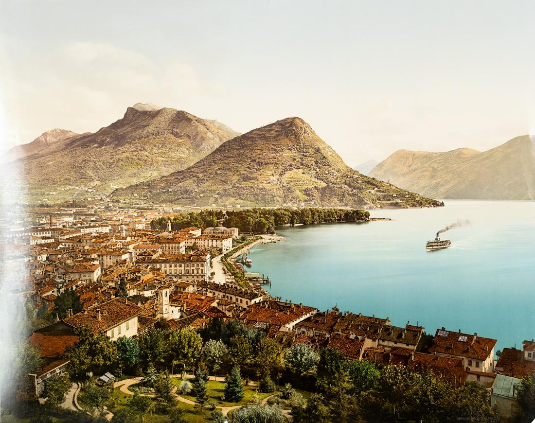 4 MAMMOTH PHOTOCROMS Alpine Lakes & River 1895 (1 of 12)