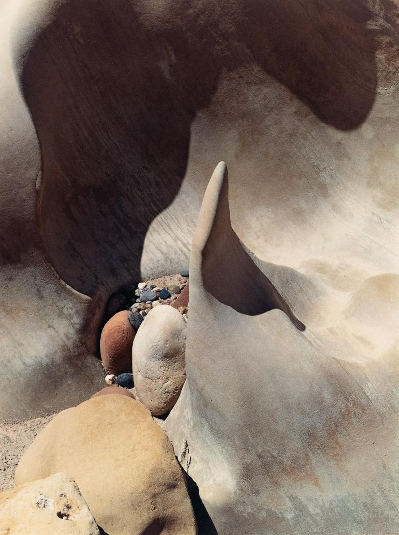 ELIOT PORTER Marble Canyon AZ 1981: b>ELIOT PORTER. Sculptured Rock, Marble Canyon, Arizona, 1967. 15.9x12" dye transfer print, mounted on 24x20" board. Printed c. 1981. Signed in pencil on mount recto. Inscribed in pencil on mount vers