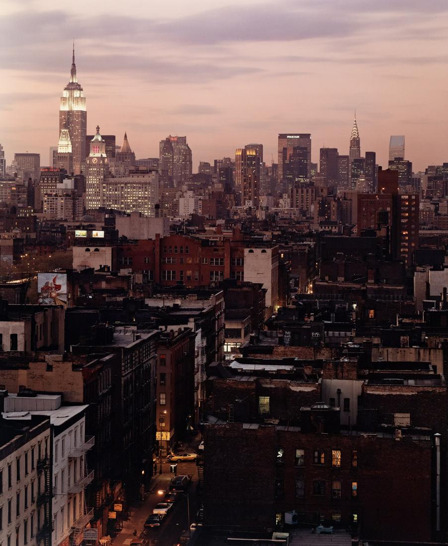 NATHANIEL LEIBERMAN From Lower East Side NYC 1982: NATHANIEL LEIBERMAN. View from the Lower East Side, 1982. 22.9x18.9" chromogenic print on 24x20" paper. Printed c. 1982. Signed in ink on print verso. "Round the corner from the Chinese teashop long s