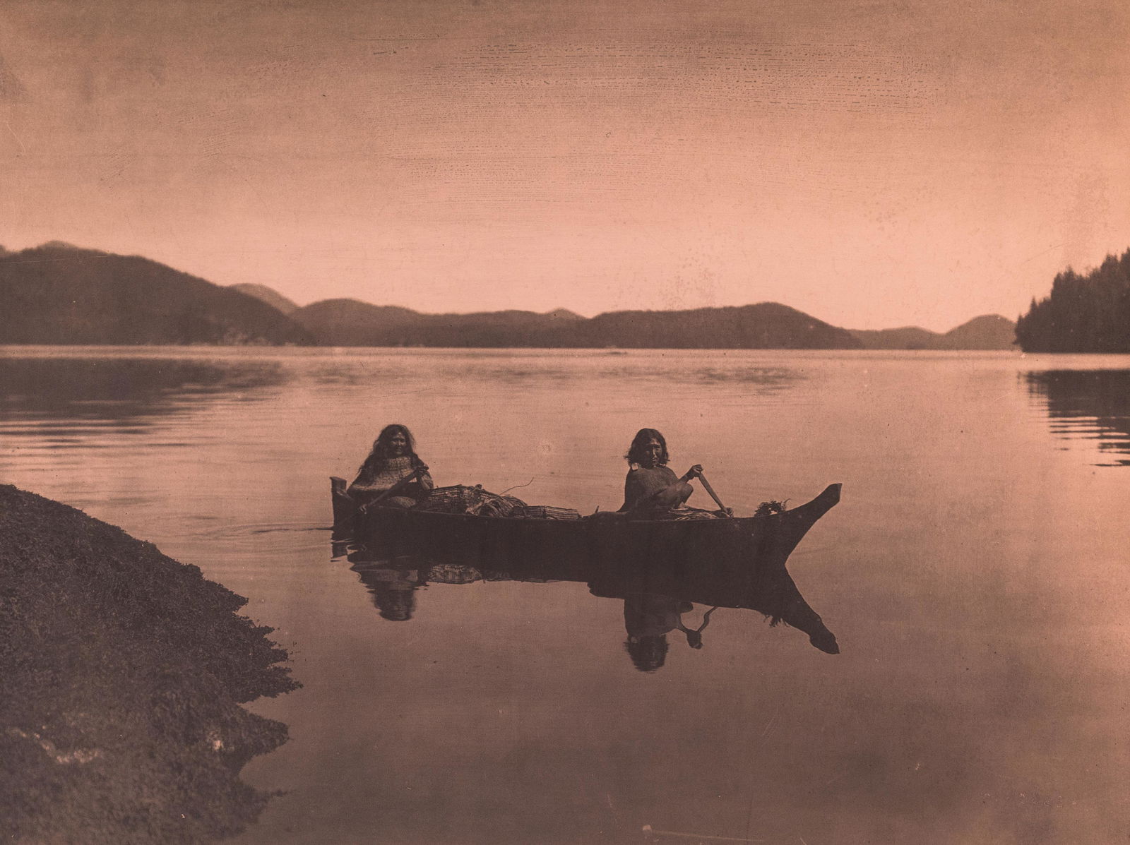 PL 373 CANOEING CLAYOQUOT SOUND 1915 Copper Plate (1 of 2)