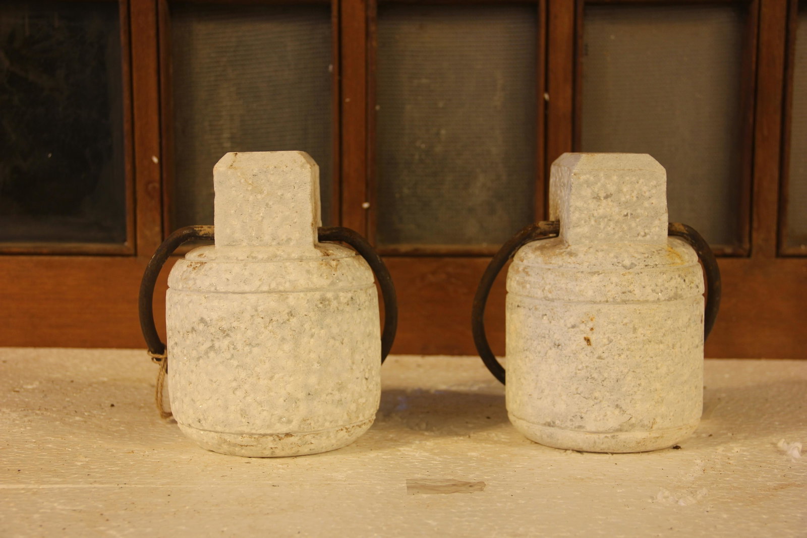 Lot of 2 Stone Weights: Lot of 2 Stone Weights make for the prefect door stop or shelf filler.