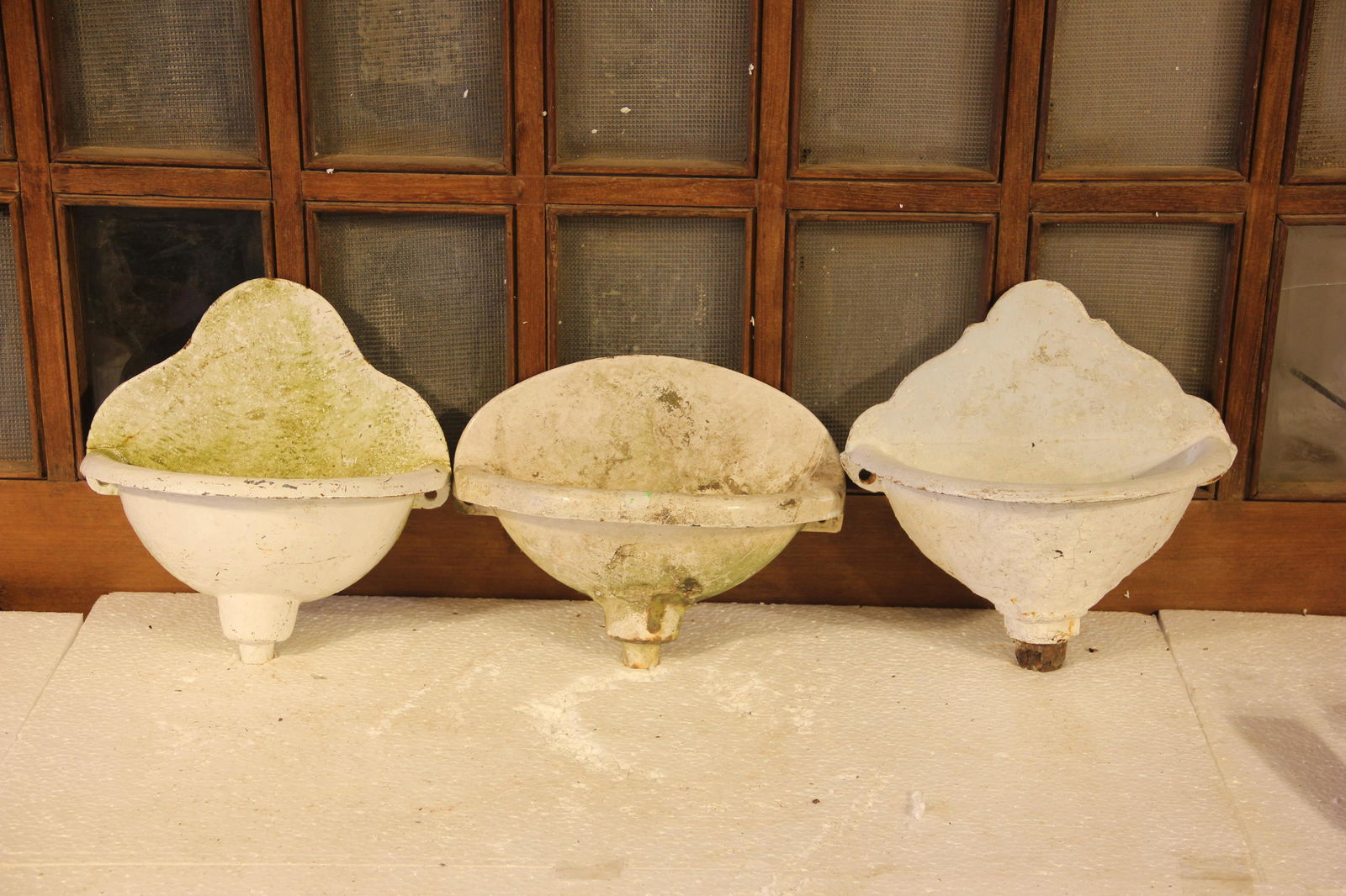 Lot of Three Cast Iron Planters (1 of 4)