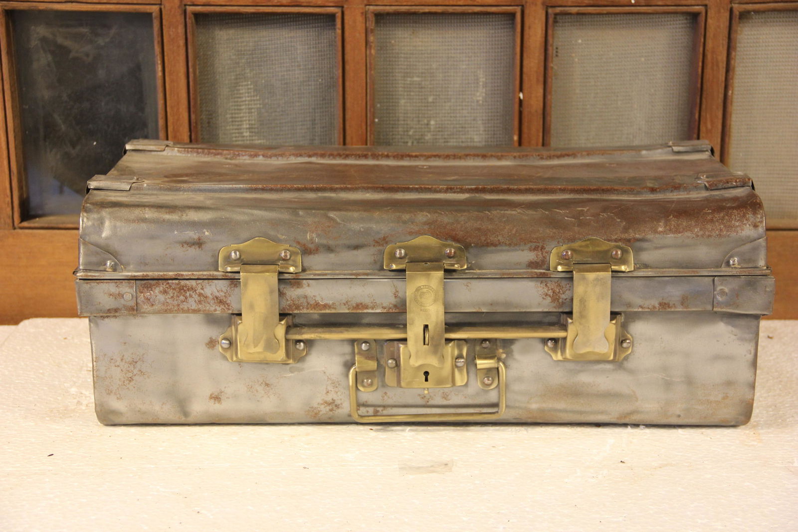 Iron Trunk With Brass Hardware (1 of 4)