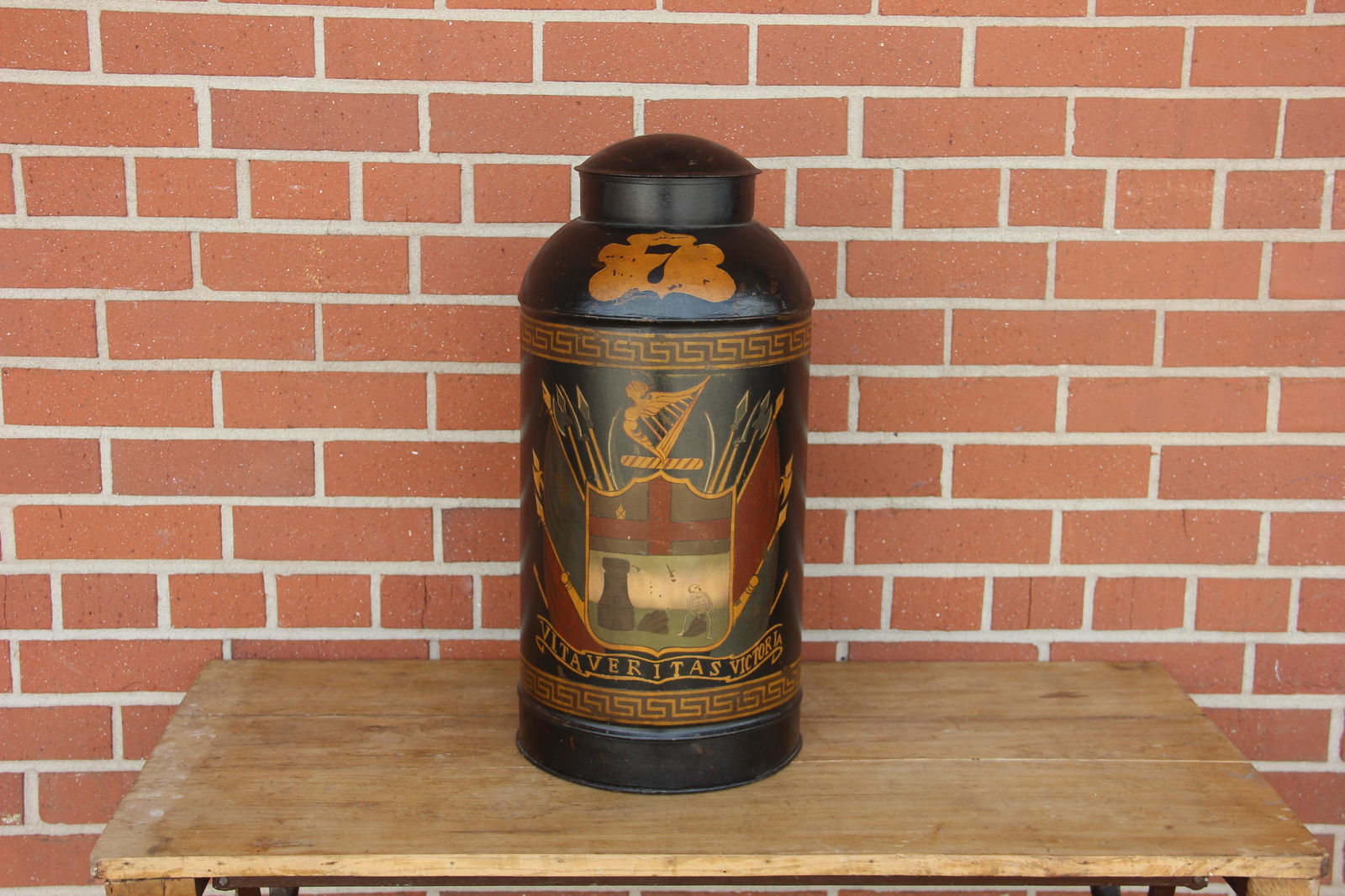 Tole   style Painted Urn (1 of 4)