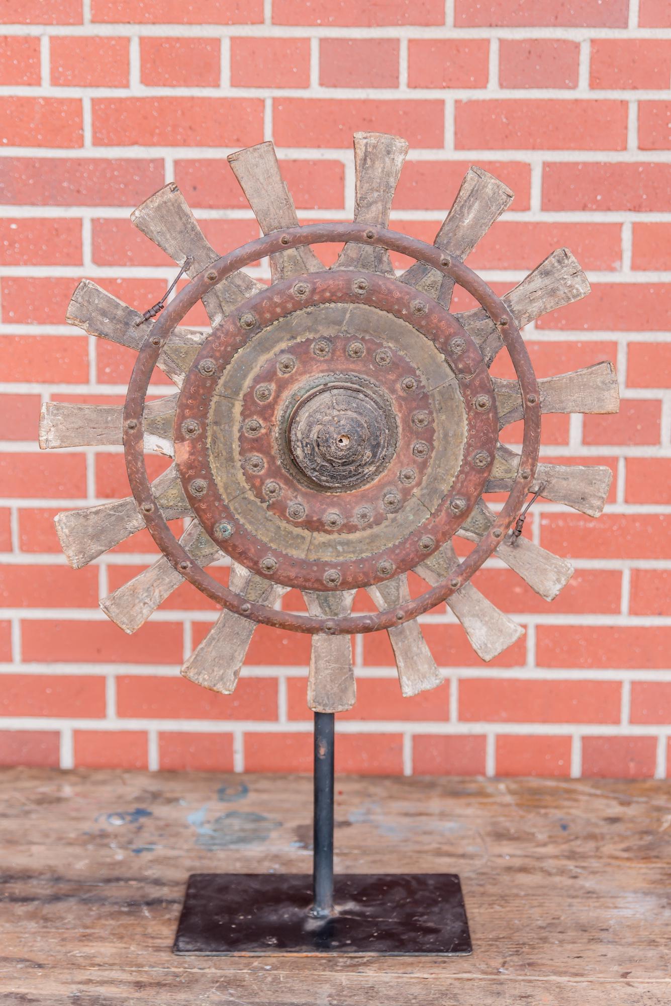 Wooden Sewing Wheel On Stand (1 of 2)