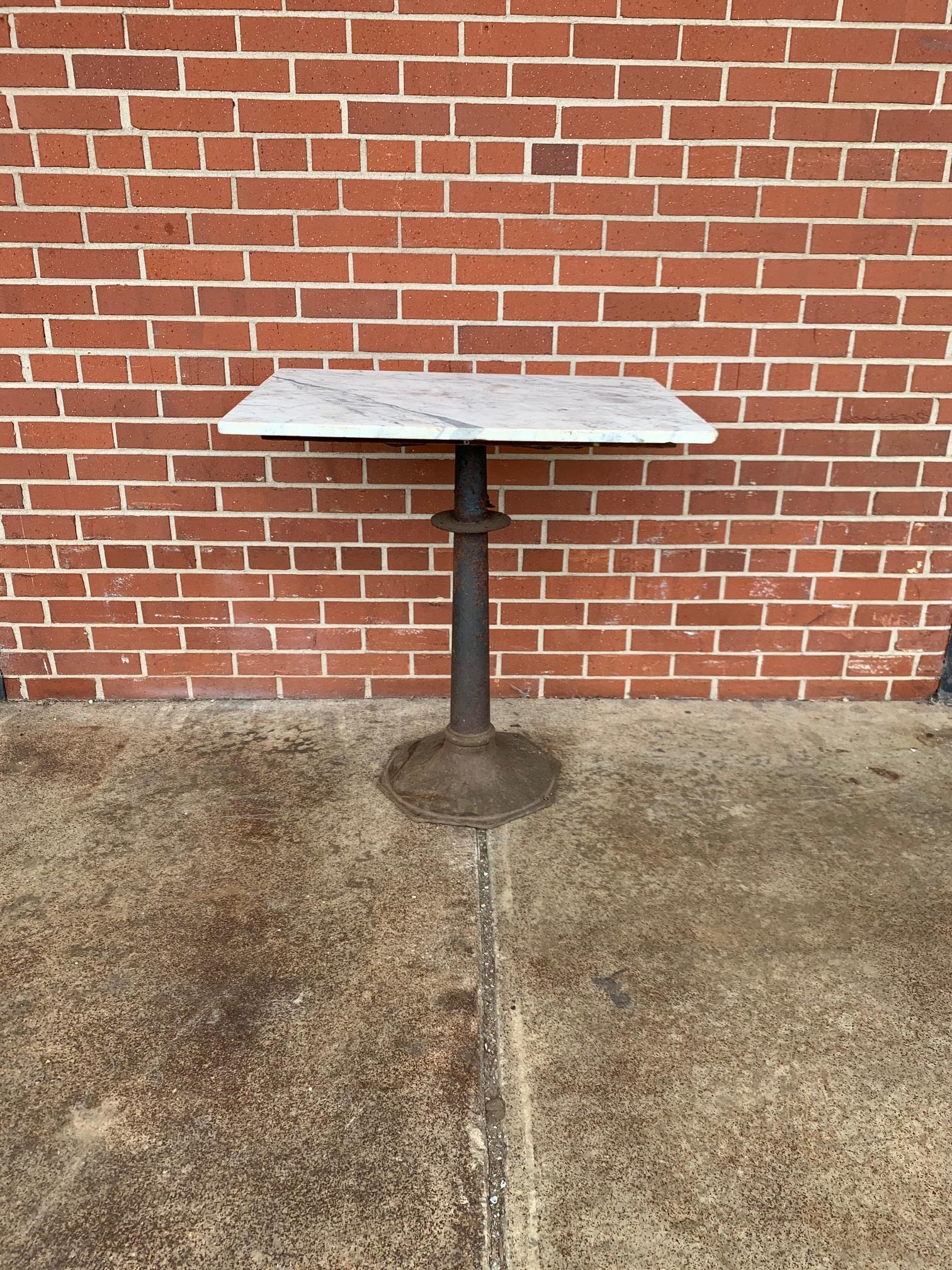 Marble CafÃ© Table on Iron Base (1 of 2)