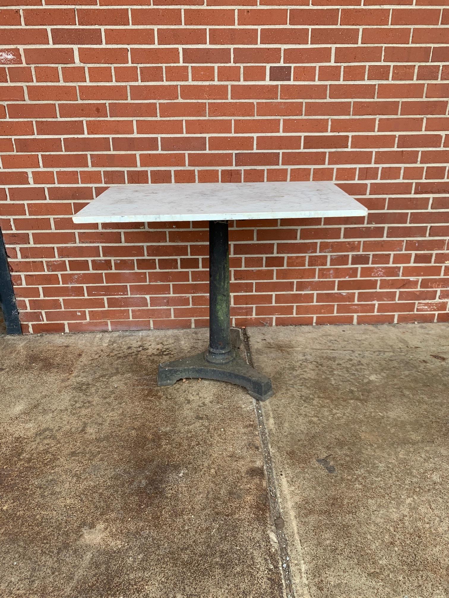 Marble CafÃ© Table on Iron Base (1 of 2)