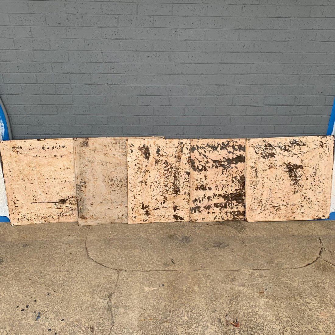 Lot of 5 Sheet Metal Ceiling Tiles (1 of 3)