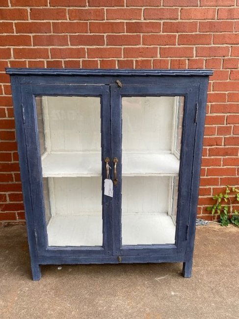 Vintage Painted Glass Two Door Cabinet (1 of 4)